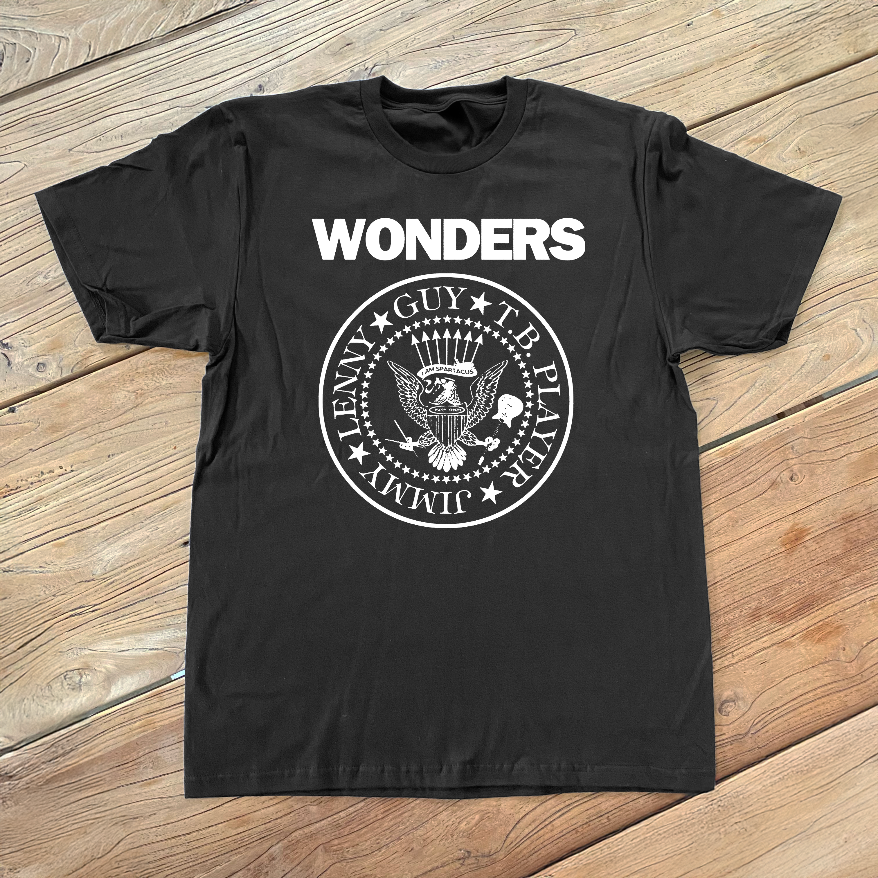 THE WONDERS X THE RAMONES MASHUP BLACK T-SHIRT