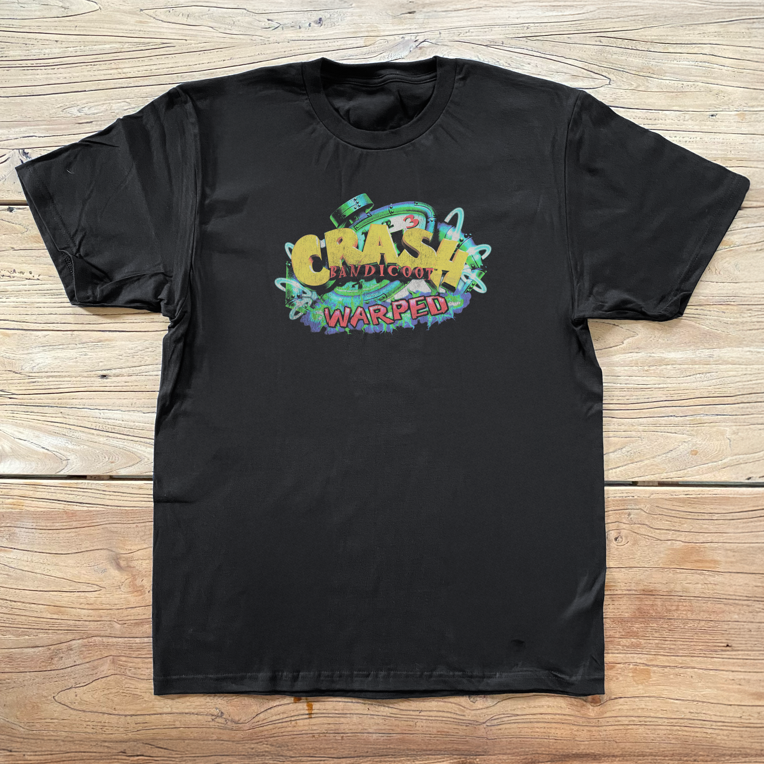 1998 'CRASH BANDICOOT: WARPED' BLACK T-SHIRT