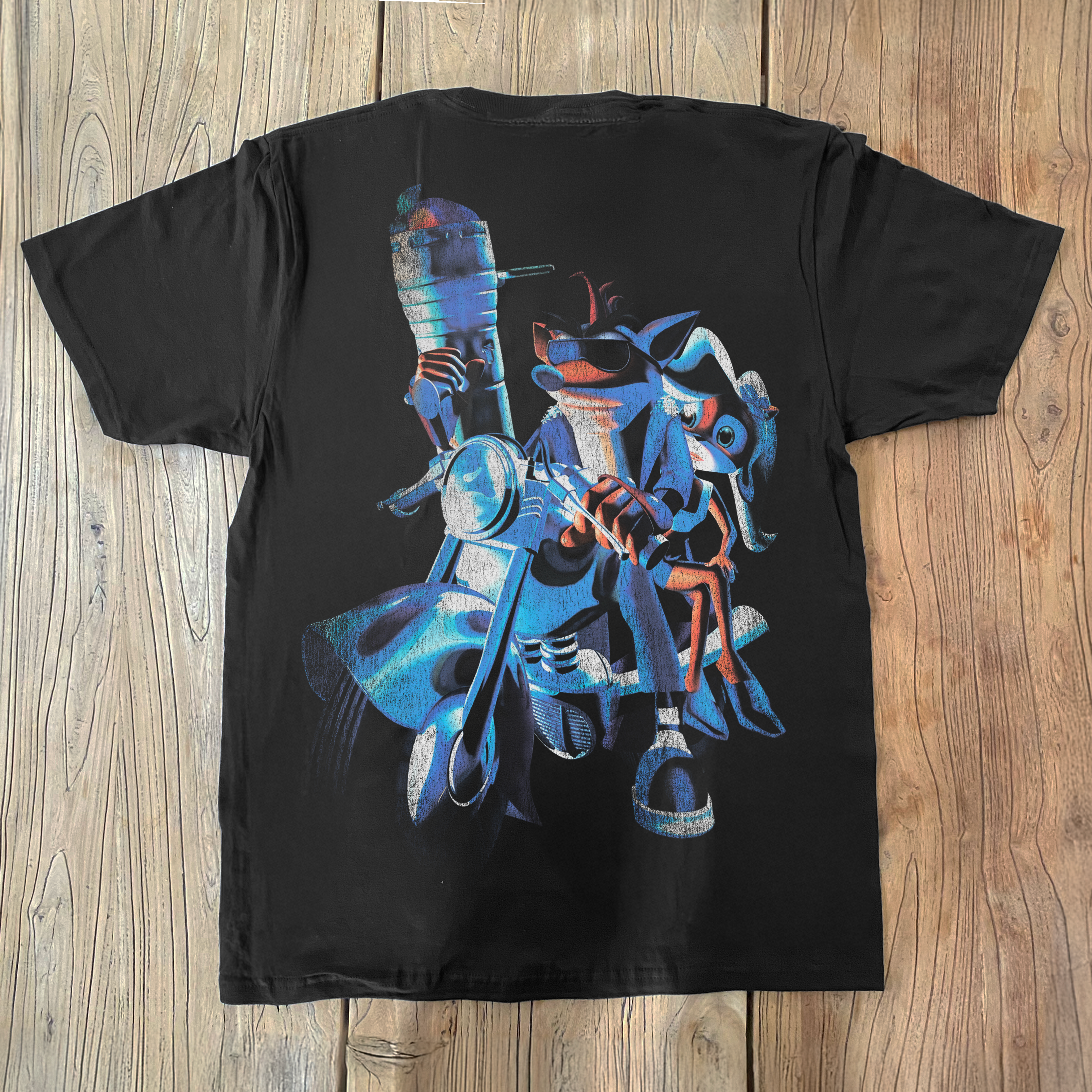 1998 'CRASH BANDICOOT: WARPED' BLACK T-SHIRT